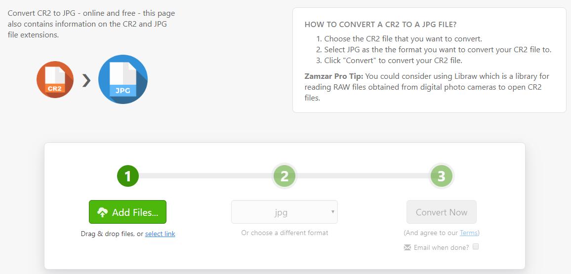 how to convert cr2 to jpeg for free