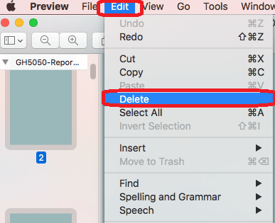 delete pages in preview21