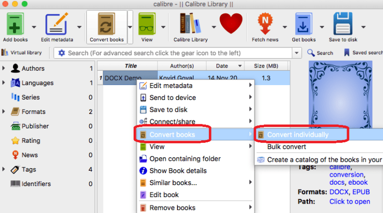 calibre pdf to epub best settings