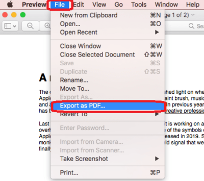 how to save docx as pdf on mac