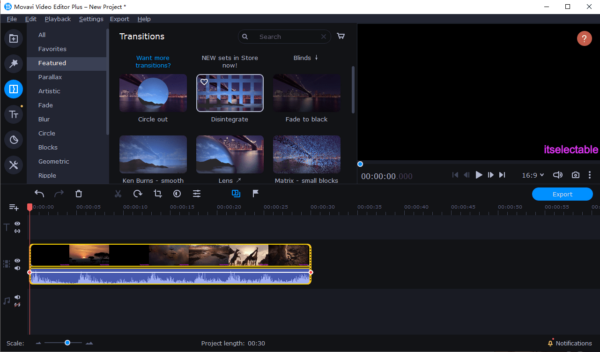 Movavi Video Editor Plus Transitions