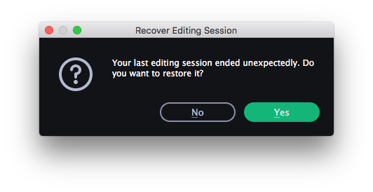 restore editing sessions