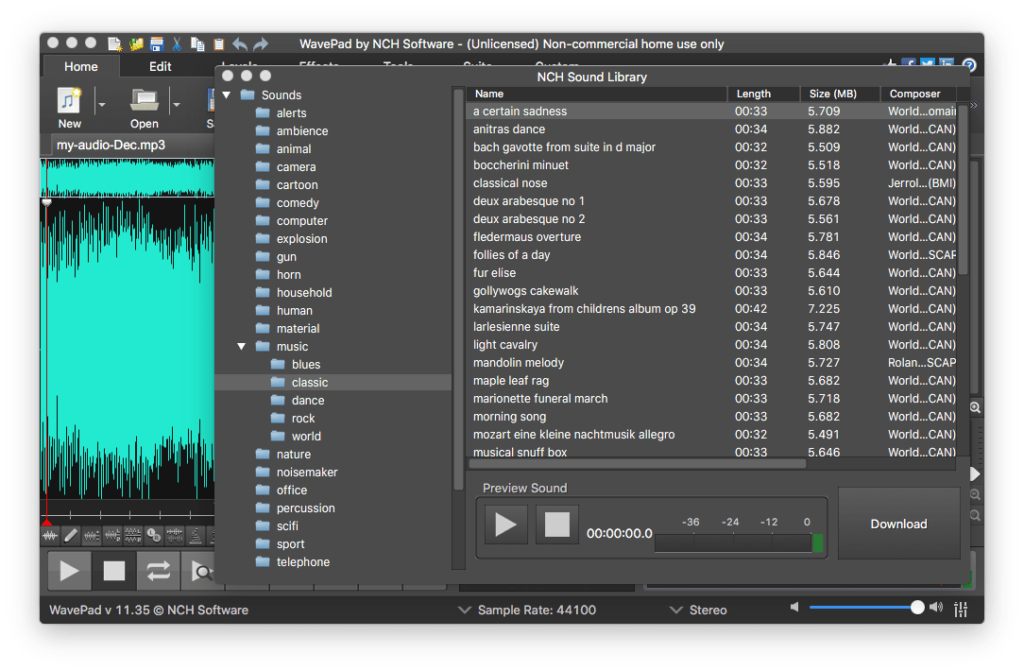 Audacity audio editor and recorder