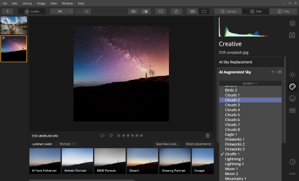 how to add skies to luminar ai mac