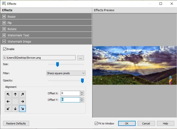 add watermark to photo pixillion 3