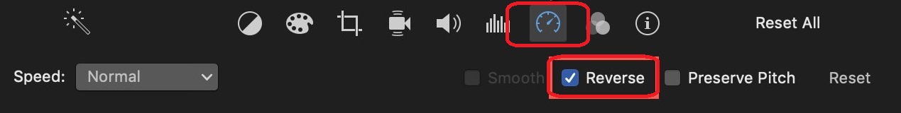 how to reverse a video in imovie