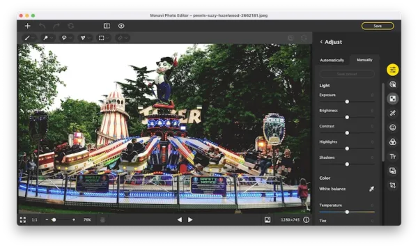 movavi photo editor adjust