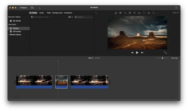 add image to video imovie 3