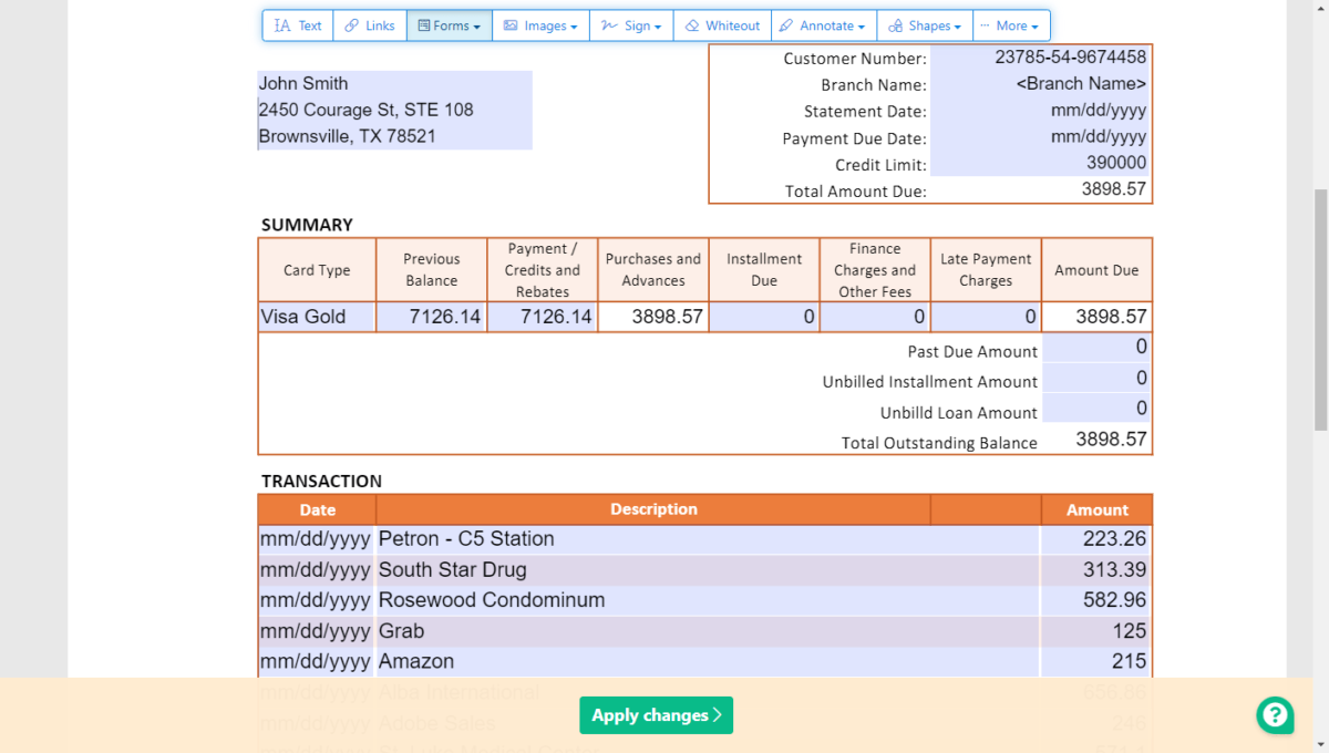 How To Edit Bank Statement