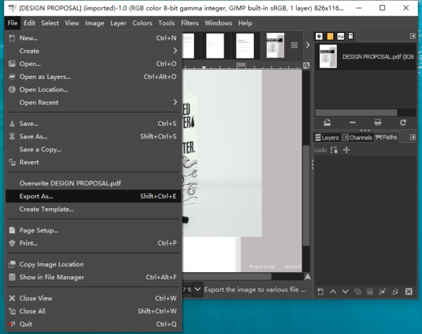 pdf to jpg windows gimp 2
