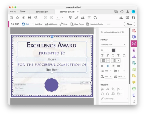 edit certificate adobe 3