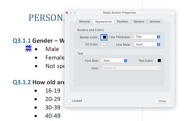 add radio button adobe 1