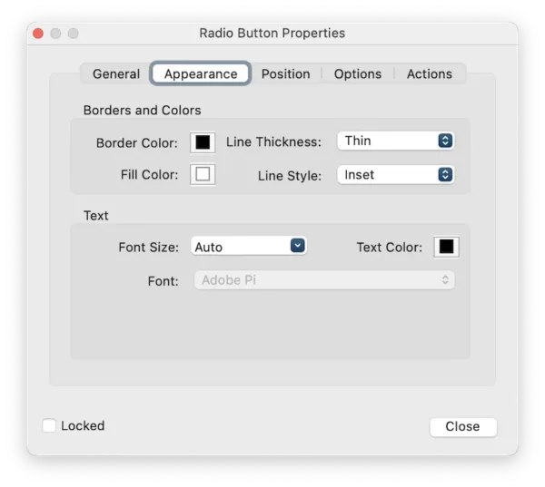 add pdf radio button adobe 4