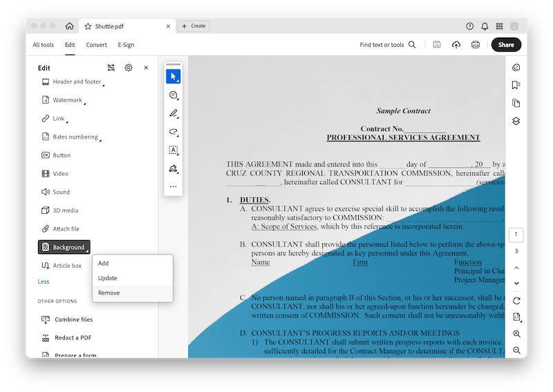 remove pdf bg acrobat 3