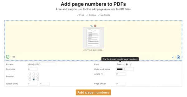 insert page number pdftools 2