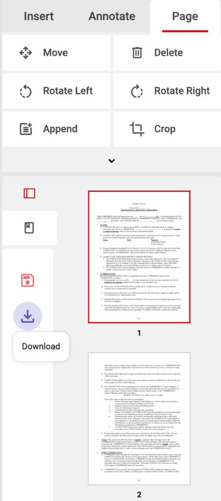 pdfescape arrange pages 4