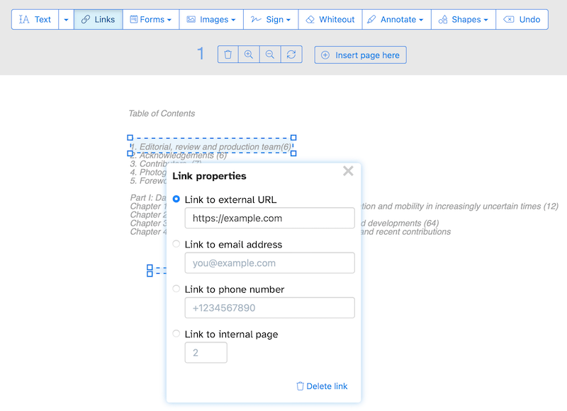 create toc online 3