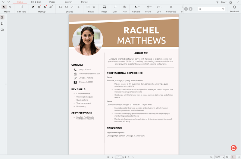 edit resume free 2