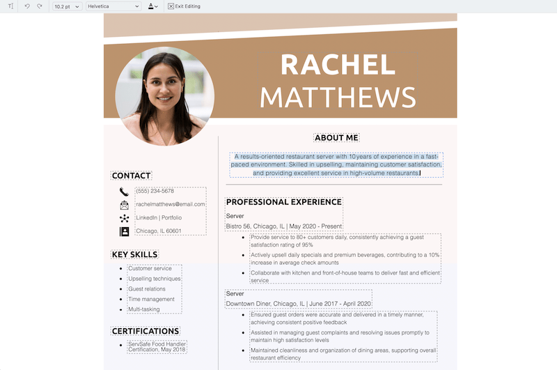 edit resume free 3