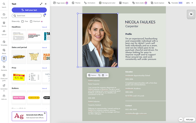 edit resume template 2