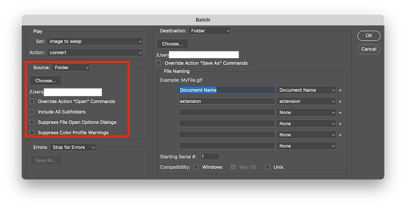 batch export ps 18