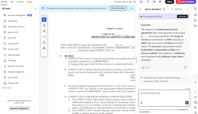 count pdf words adobe 2