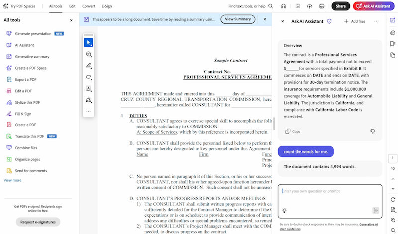 count pdf words adobe 3