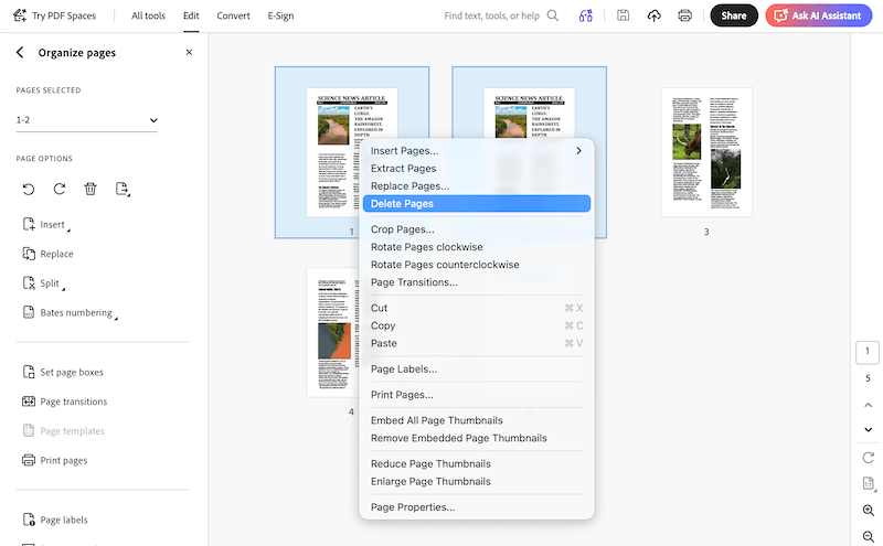 delete pdf pages adobe 2