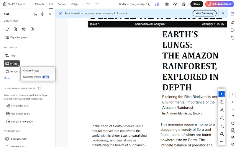 remove image from pdf adobe 2