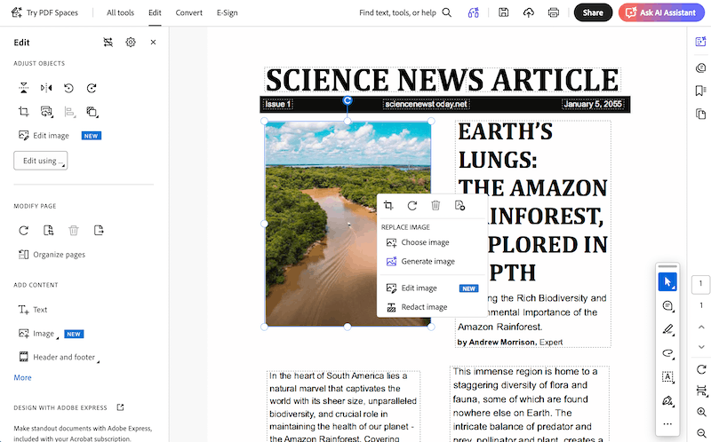 remove image from pdf adobe 5