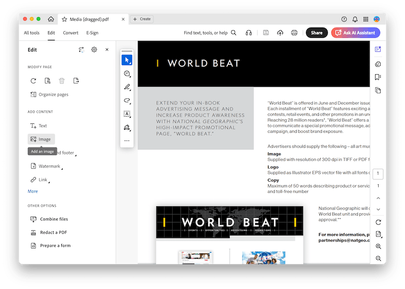 add image to pdf adobe 2