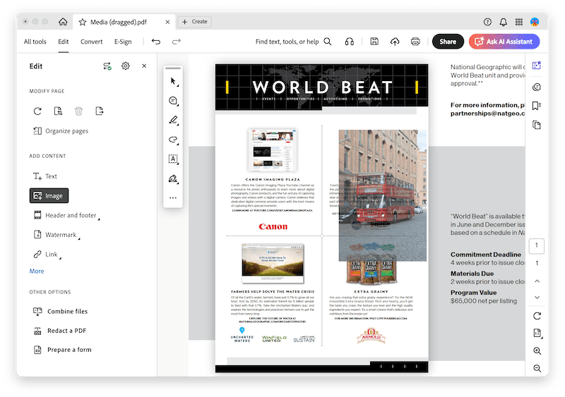 add image to pdf adobe 3