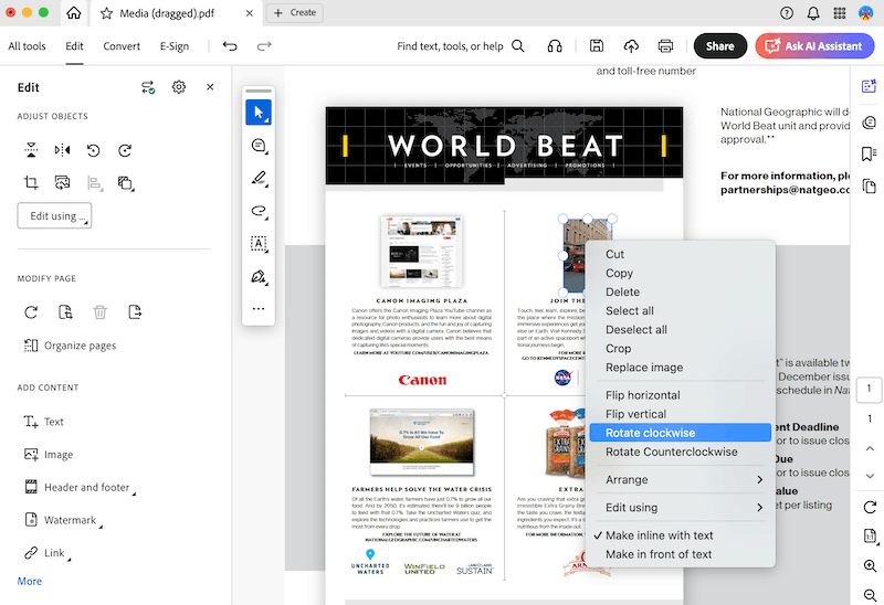 add image to pdf adobe 5