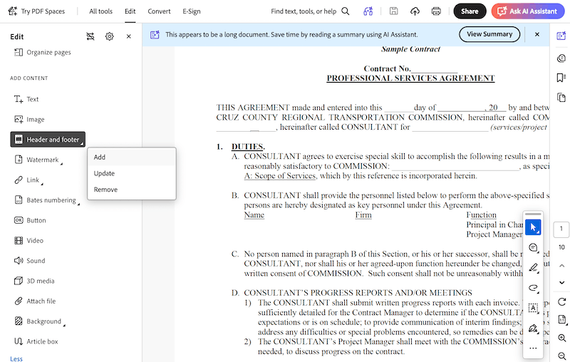add page number adobe 2